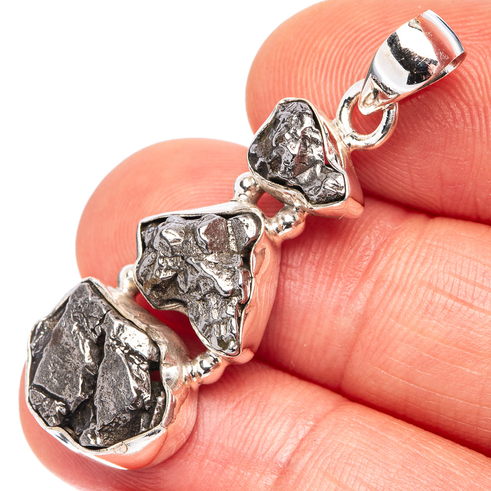Rare Campo del Cielo Meteorite Pendant 1 1/2" (.925 Sterling Silver)