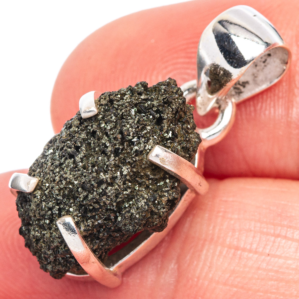 Raw Seraphinite Pendant 1 1/8" (925 Sterling Silver) P41495