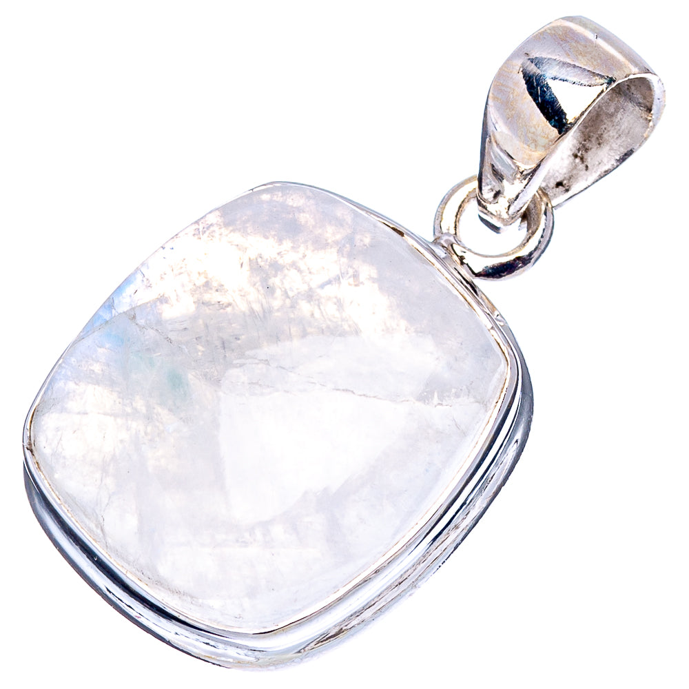 Rainbow Moonstone Pendant 1 1/8" (.925 Sterling Silver)