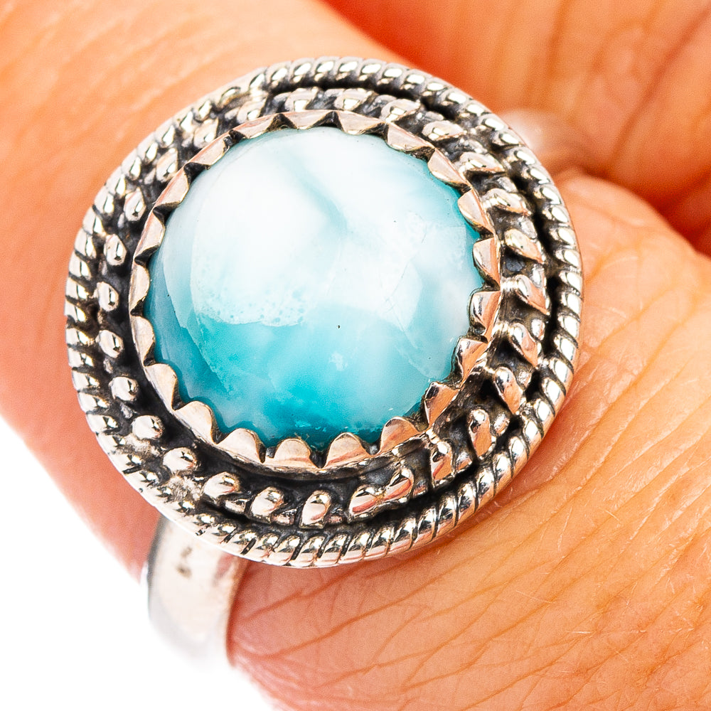 Rare Larimar Ring Size 7.5 (.925 Sterling Silver)