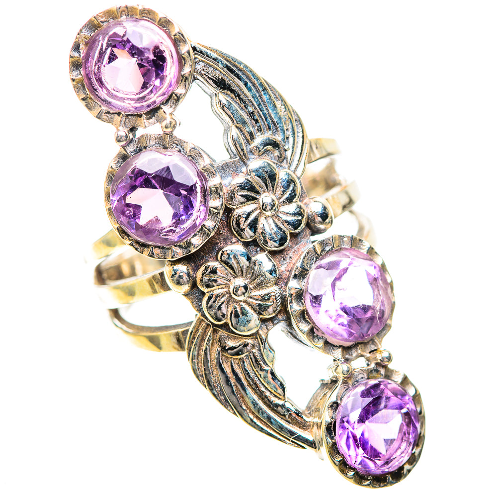 Large Faceted Amethyst 925 Sterling Silver Ring Size 6 (925 Sterling Silver) RING139671