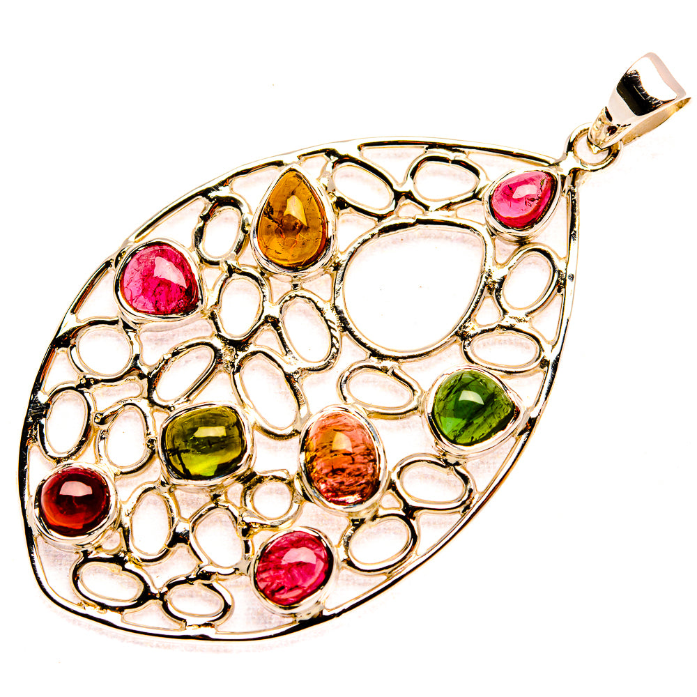Signature Natural Tourmaline 925 Sterling Silver Pendant 2 3/8" (925 Sterling Silver) PD37796