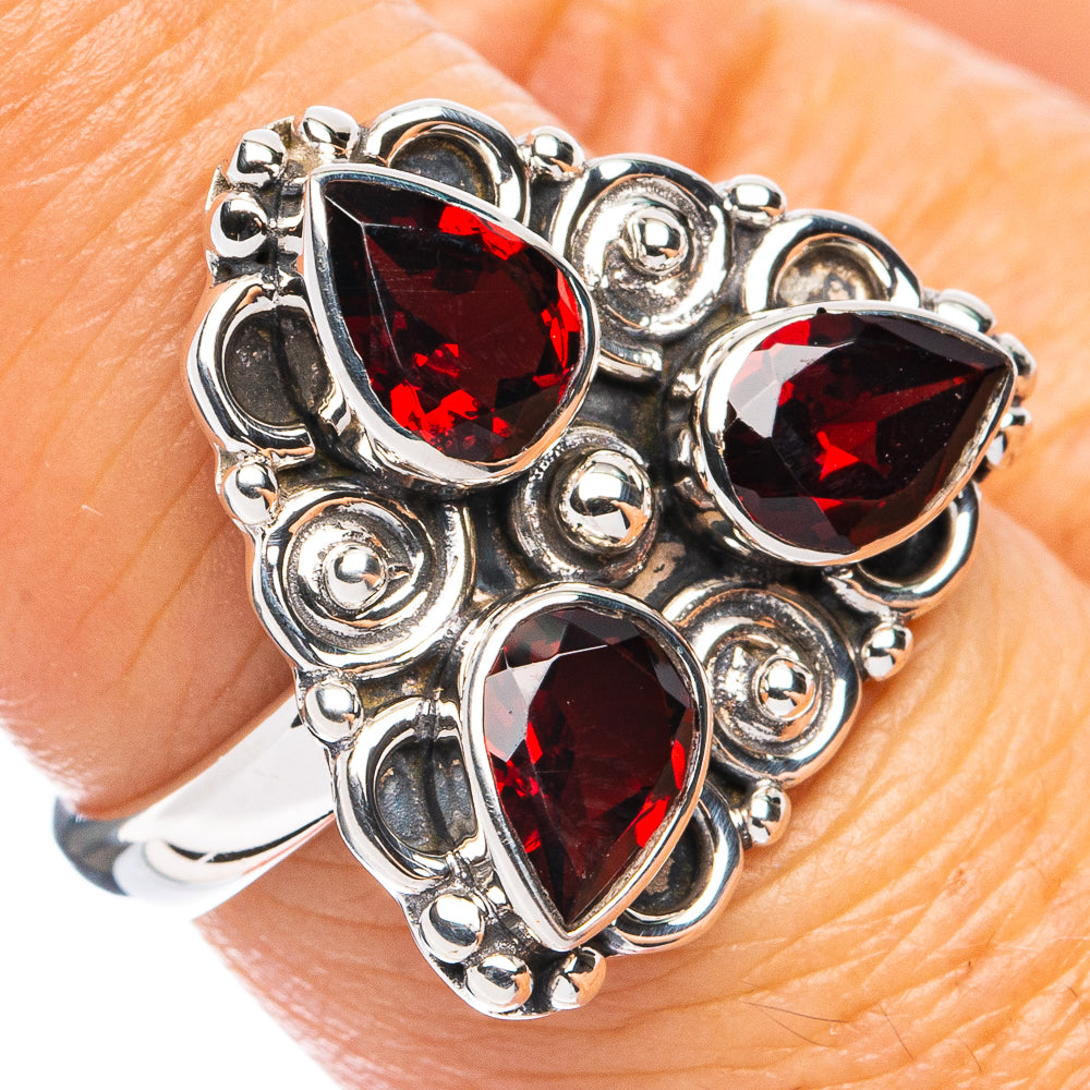 Premium Garnet Ring Size 7 (925 Sterling Silver) R8183