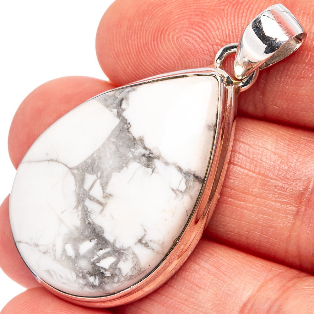 Howlite Pendant 1 3/4" (.925 Sterling Silver)