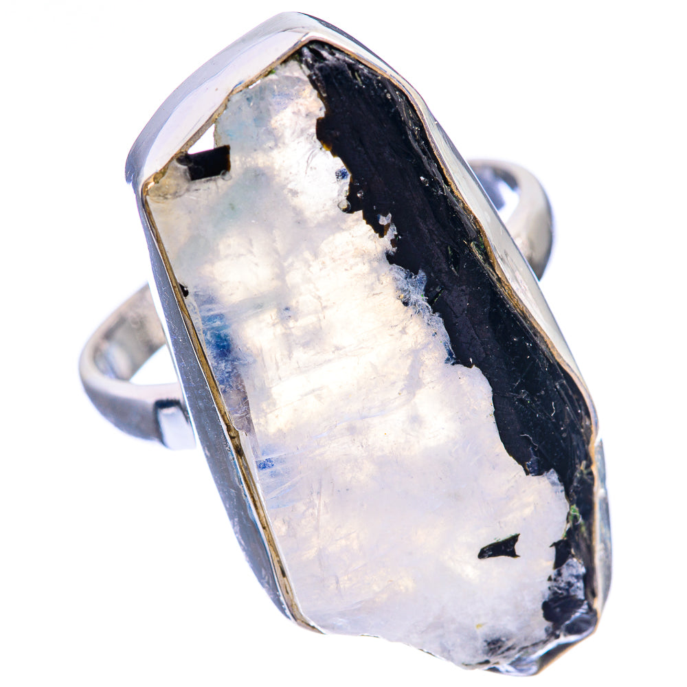 Raw Rainbow Moonstone Ring Size 11 (925 Sterling Silver) R142046