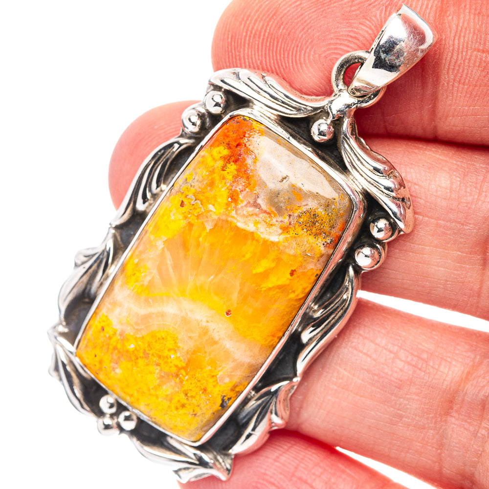 Premium Bumblebee Jasper Pendant 2 1/8" (.925 Sterling Silver)