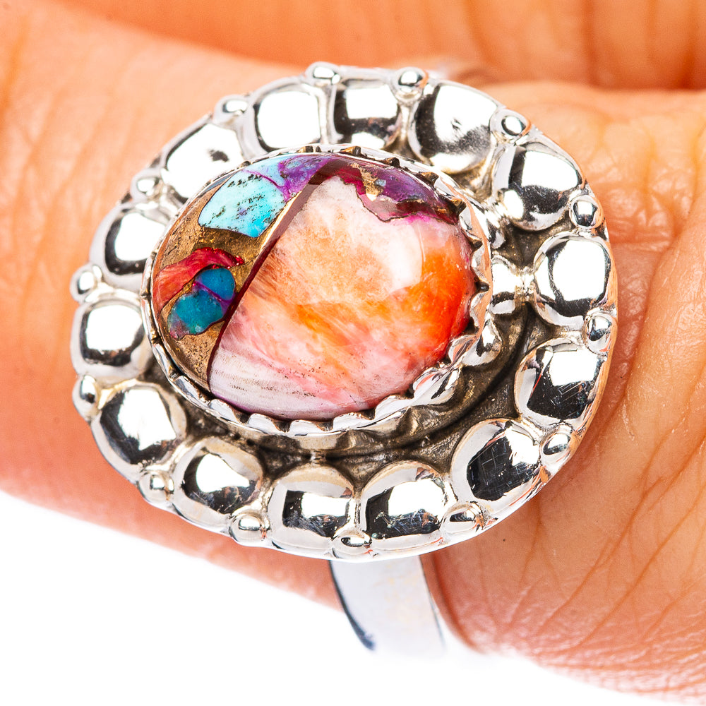 Kingman Pink Dahlia Turquoise 925 Sterling Silver Ring Size 7 (925 Sterling Silver) R3864