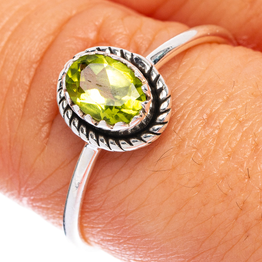 Peridot Dainty Ring Size 8.75 (925 Sterling Silver) R145380