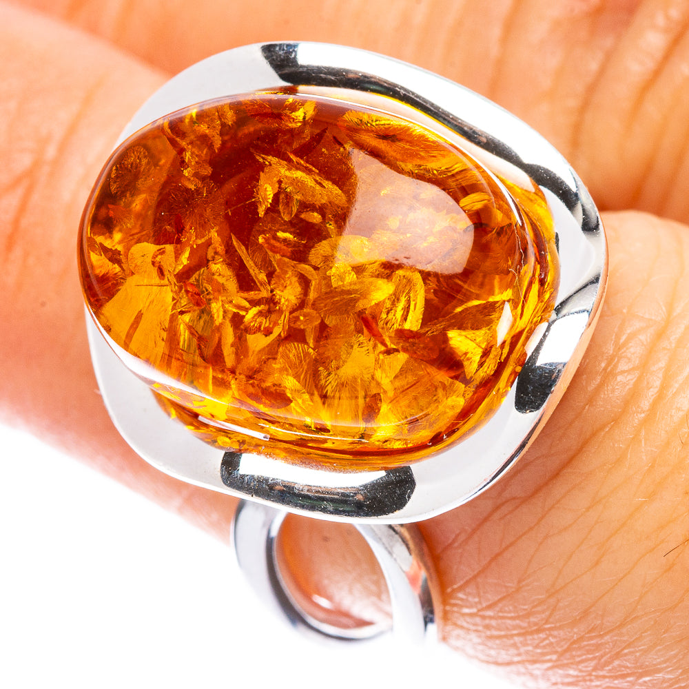 Baltic Amber Ring Size 7 (925 Sterling Silver) R1858