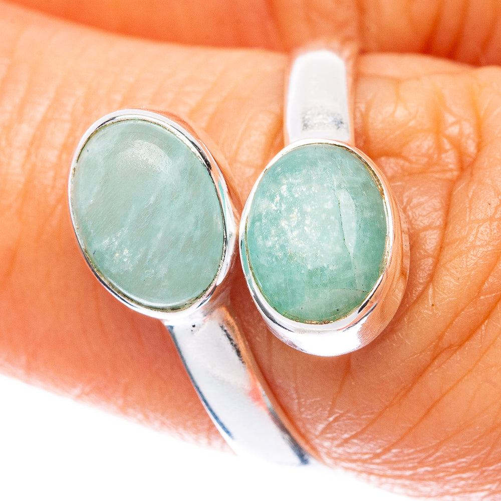 Aquamarine Dainty Ring Size 7 Adjustable (925 Sterling Silver) R5127