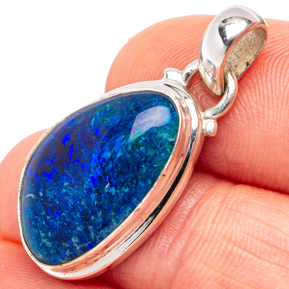Rare Triplet Opal Pendant 1 1/4" (.925 Sterling Silver)