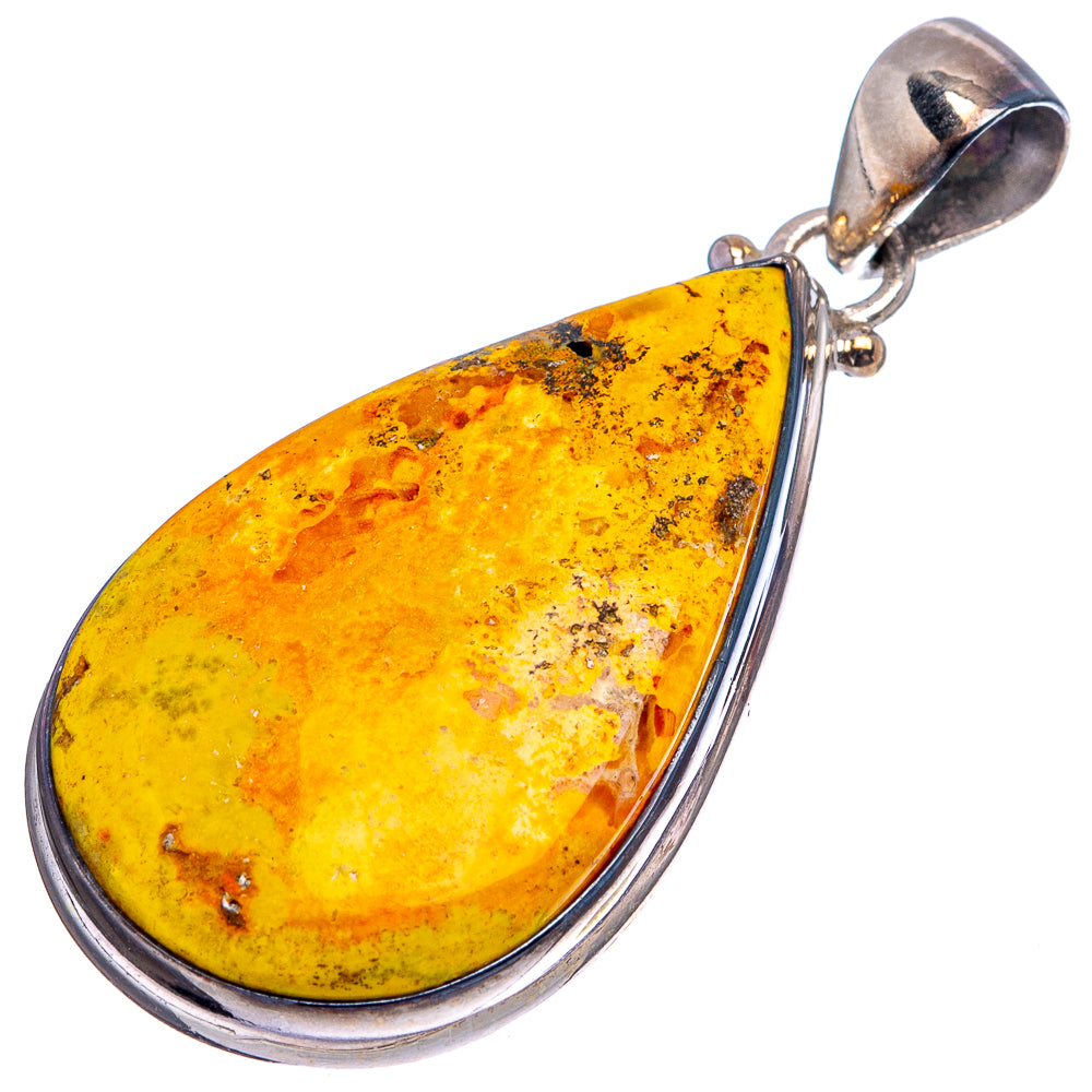 Bumblebee Jasper Pendant 1 3/4" (.925 Sterling Silver)