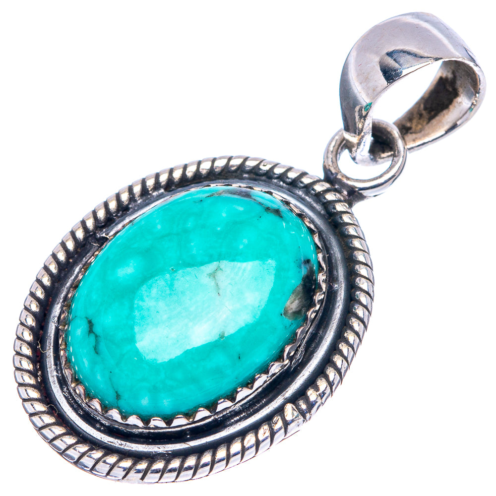 Rare Kingman Turquoise Pendant 1 3/8" (.925 Sterling Silver)