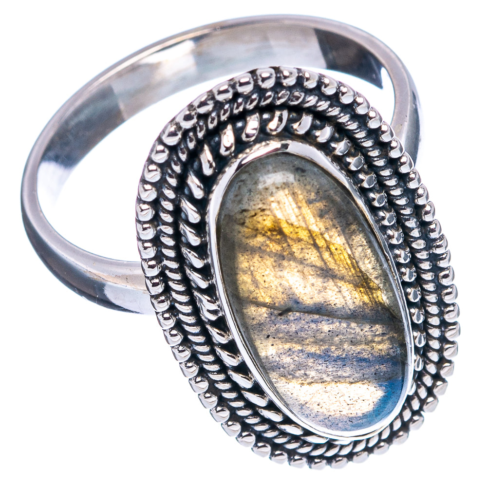 Labradorite Ring Size 8.5 (.925 Sterling Silver)