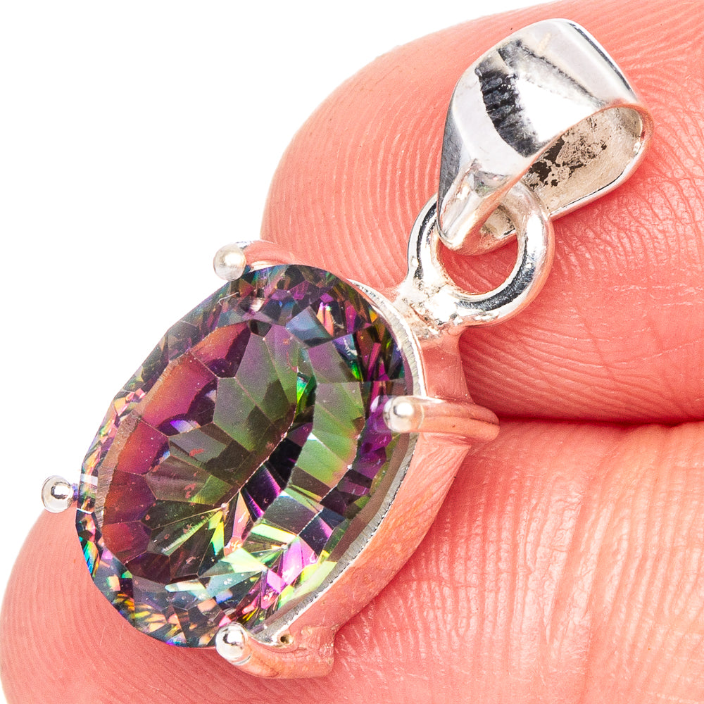 Mystic Topaz Pendant 1" (.925 Sterling Silver)