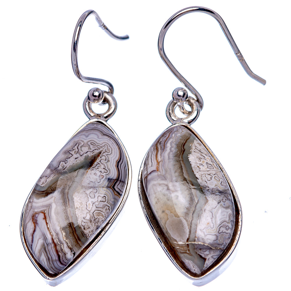 Laguna Lace Agate Earrings 1 1/2" (925 Sterling Silver) E433329