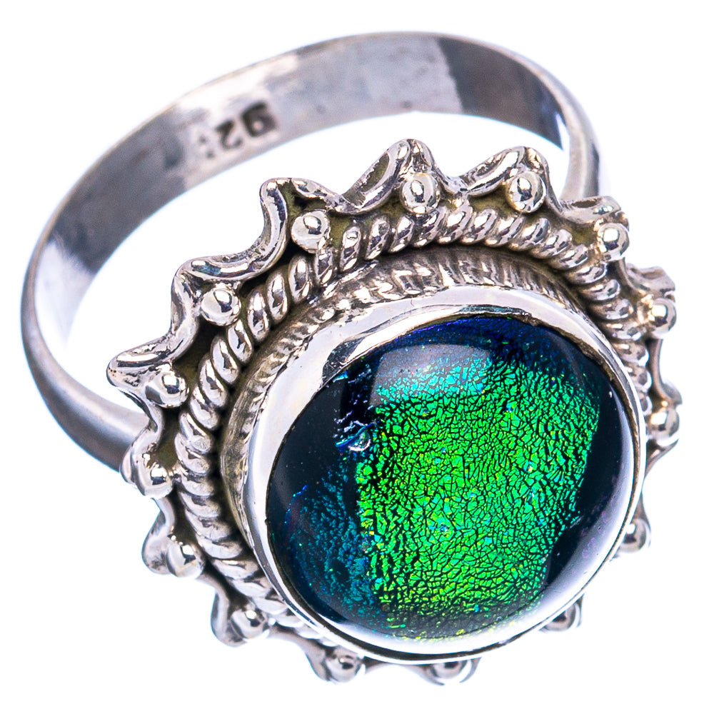 Dichroic Glass Ring Size 7 (.925 Sterling Silver)