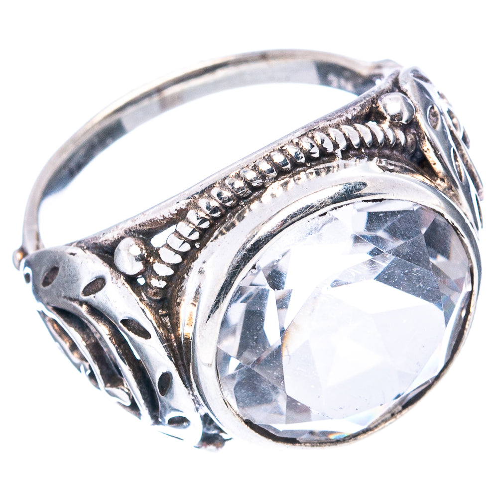 (Classic Series) Green Amethyst Ring Size 6 (.925 Sterling Silver)