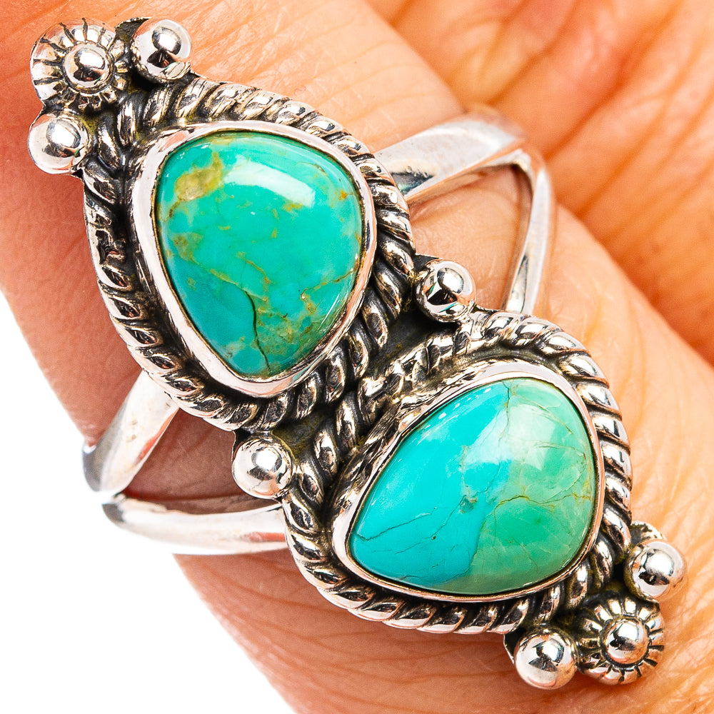 Native Style Mohave Turquoise Ring Size 7 (.925 Sterling Silver)