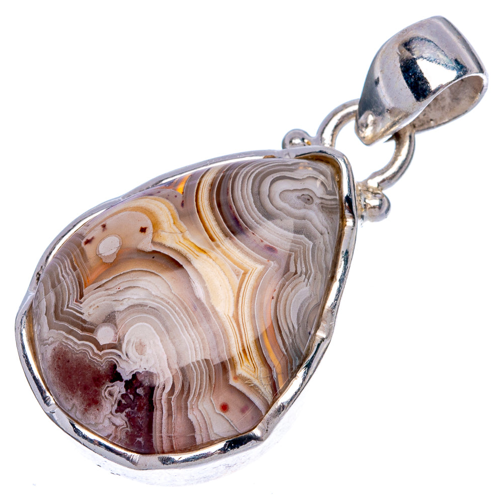 Laguna Lace Agate Pendant 1 3/8" (925 Sterling Silver) P40259