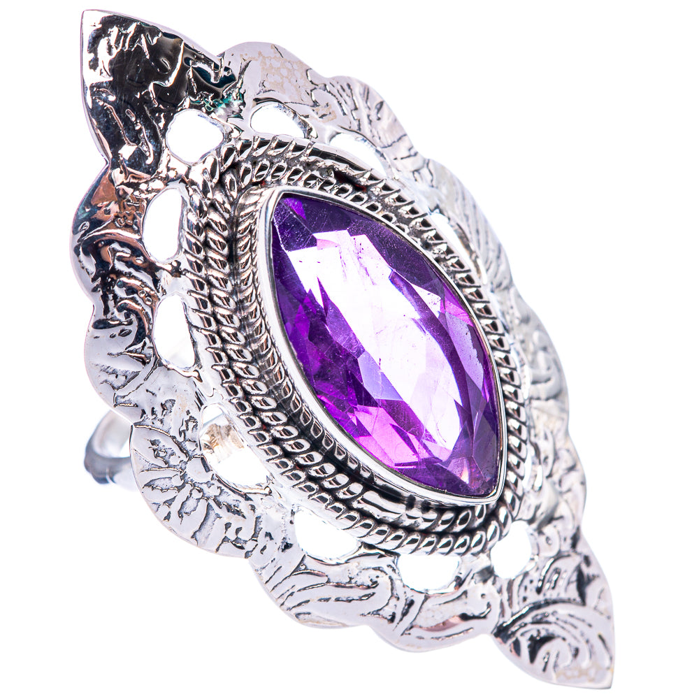 Signature Faceted Amethyst Ring Size 7.75 (925 Sterling Silver) R1779