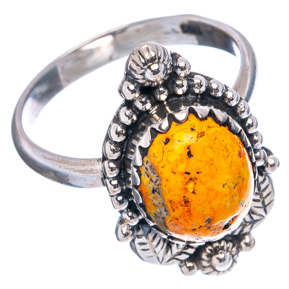 Bumblebee Jasper Ring Size 6.75 (.925 Sterling Silver)