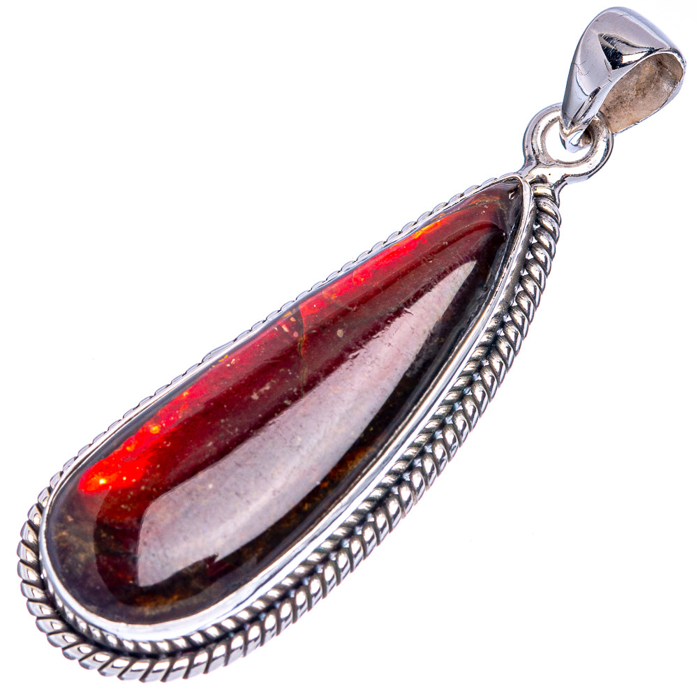 Rare Ammolite Pendant 2" (925 Sterling Silver) P41677