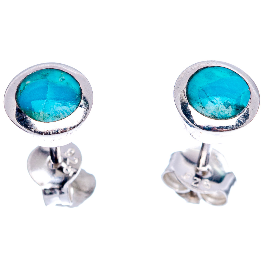 Mohave Turquoise Earrings 1/4" (.925 Sterling Silver)