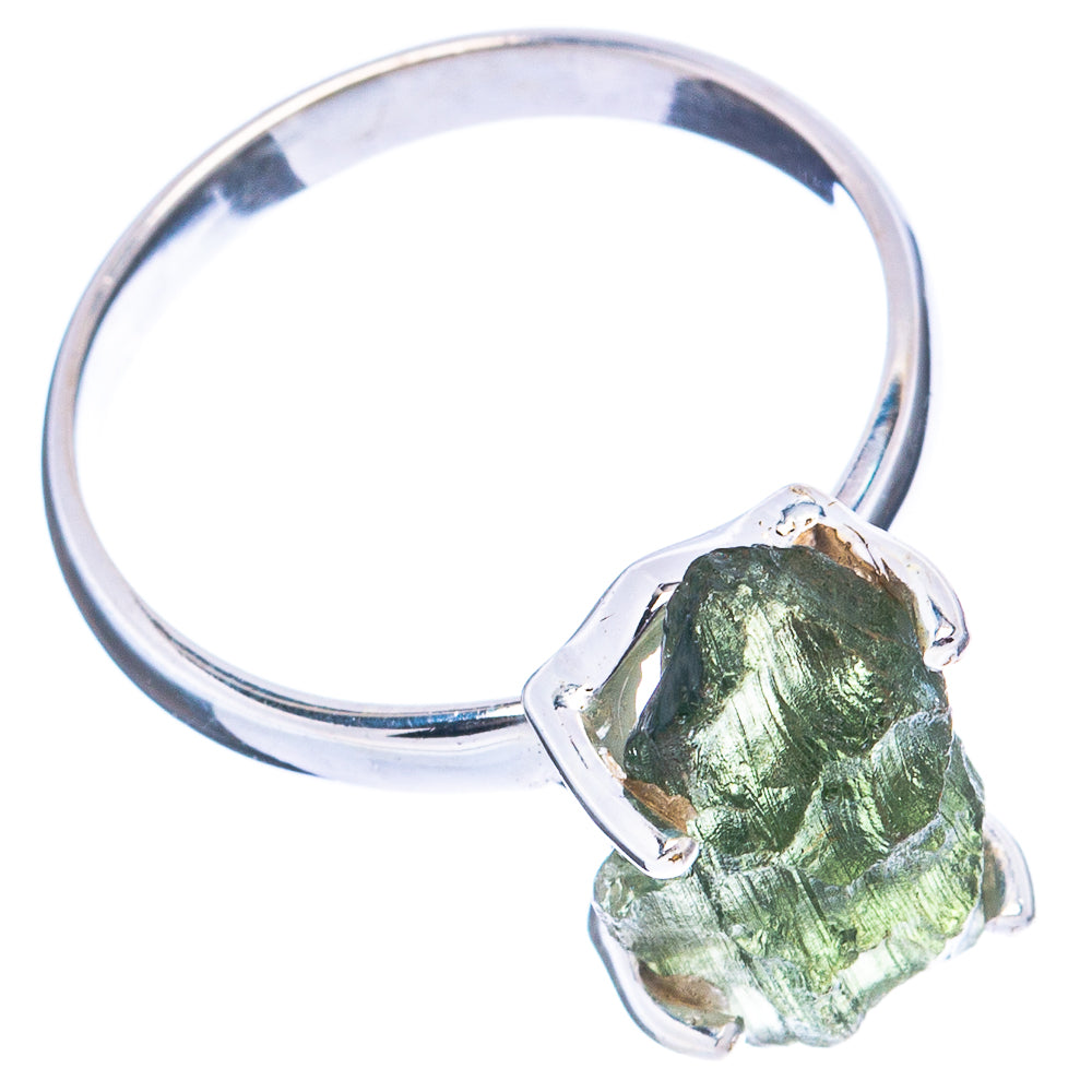 Rare Moldavite Ring Size 8 (.925 Sterling Silver)