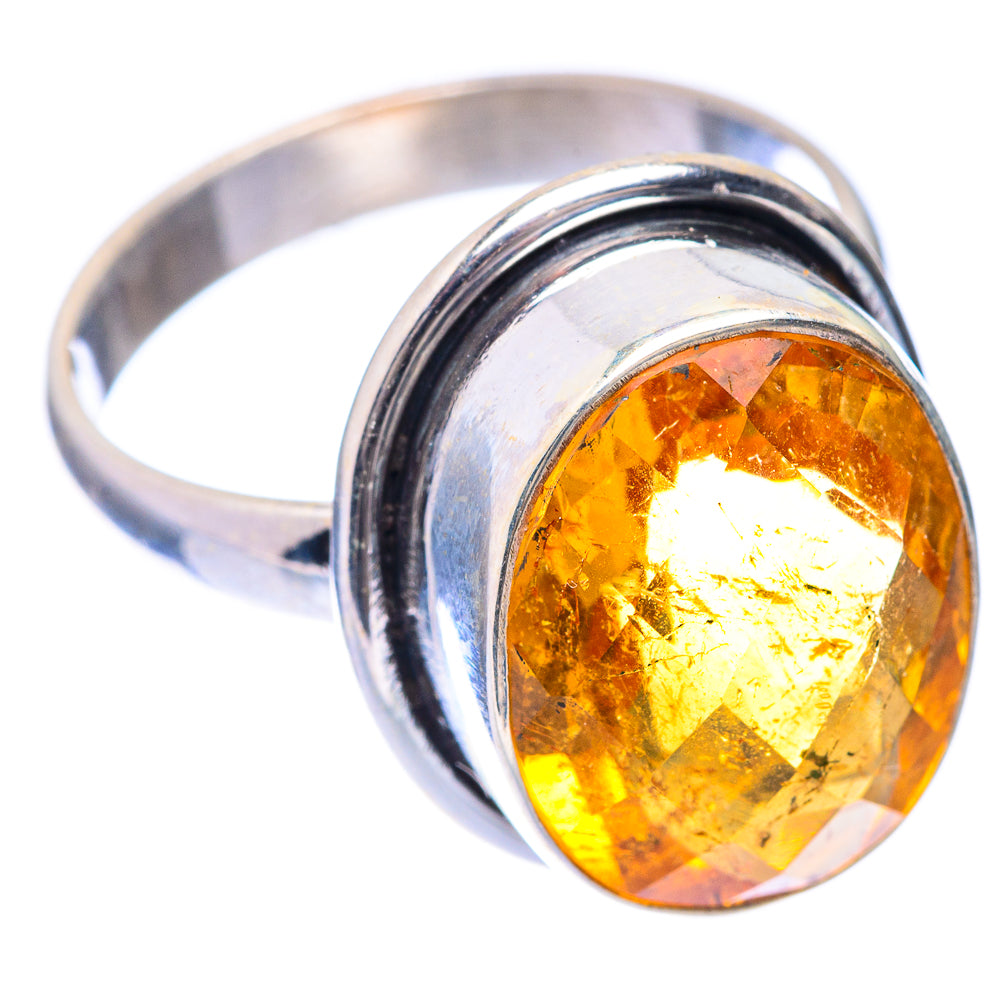 Faceted Citrine Ring Size 8 (925 Sterling Silver) R141349