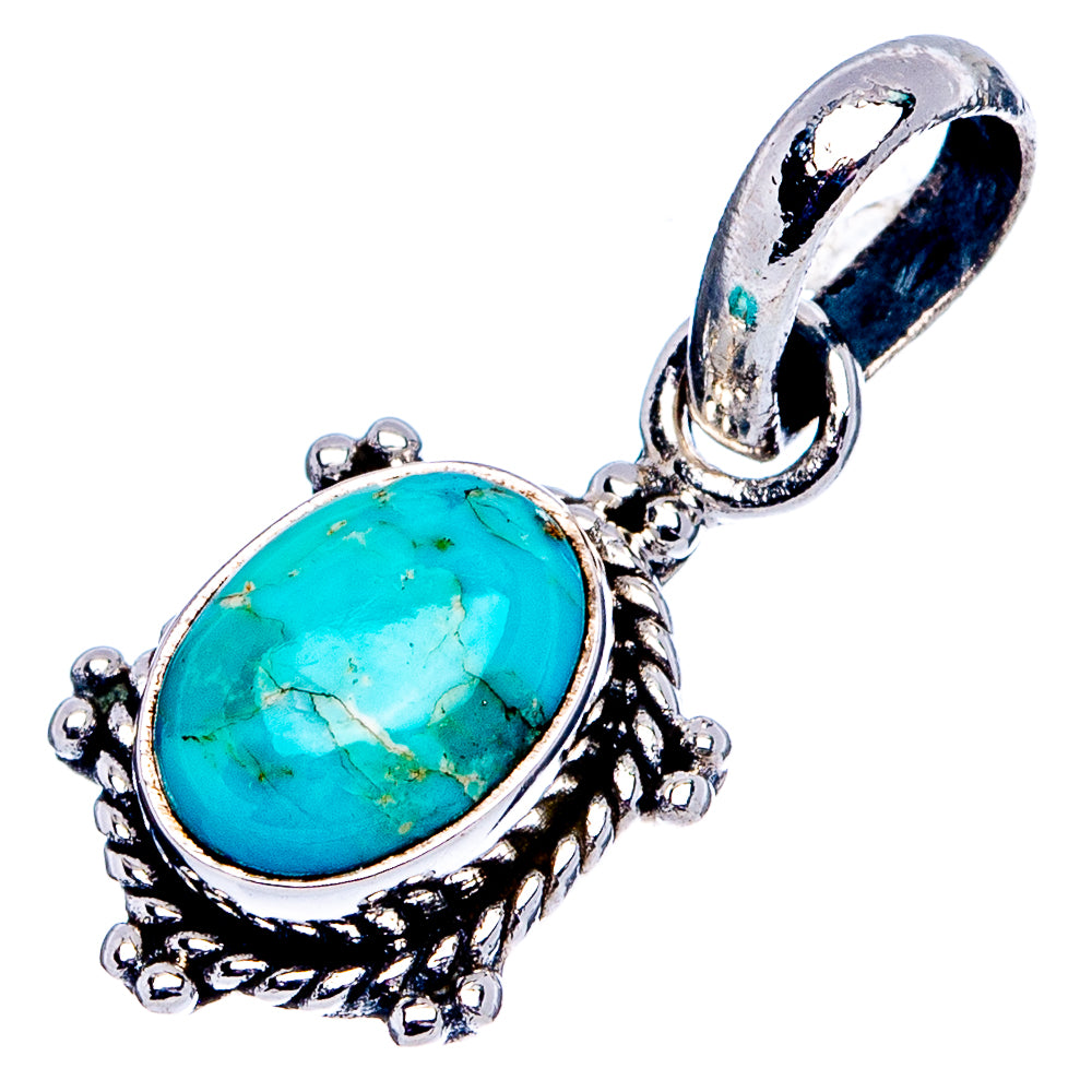 Mohave Turquoise Dainty Pendant 7/8" (.925 Sterling Silver)