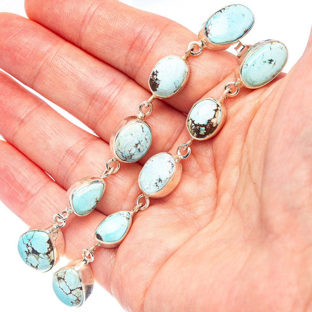 Exclusive Golden Hills Turquoise Earrings 3 5/8" (.925 Sterling Silver)