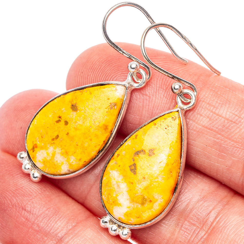 Bumble Bee Jasper Earrings 1 5/8" (925 Sterling Silver) E1900