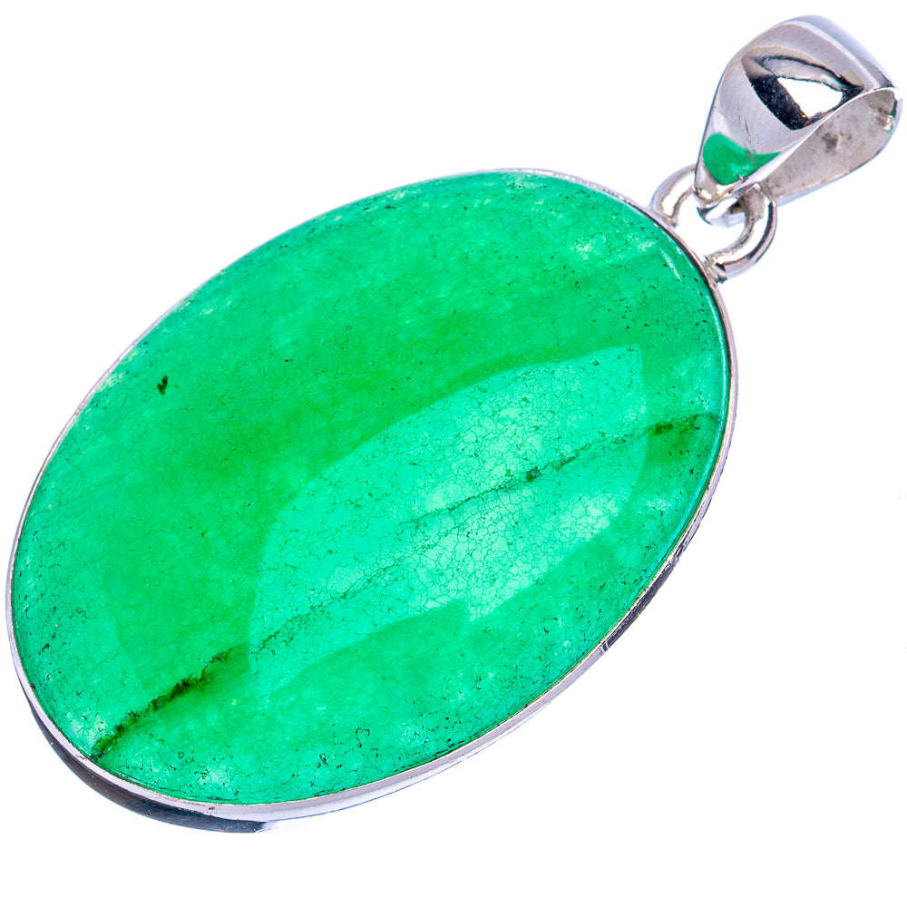 Green Onyx Pendant 1 5/8" (925 Sterling Silver) P42145