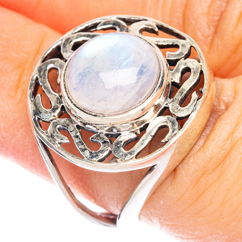 Rainbow Moonstone Ring Size 6 (925 Sterling Silver) R147116