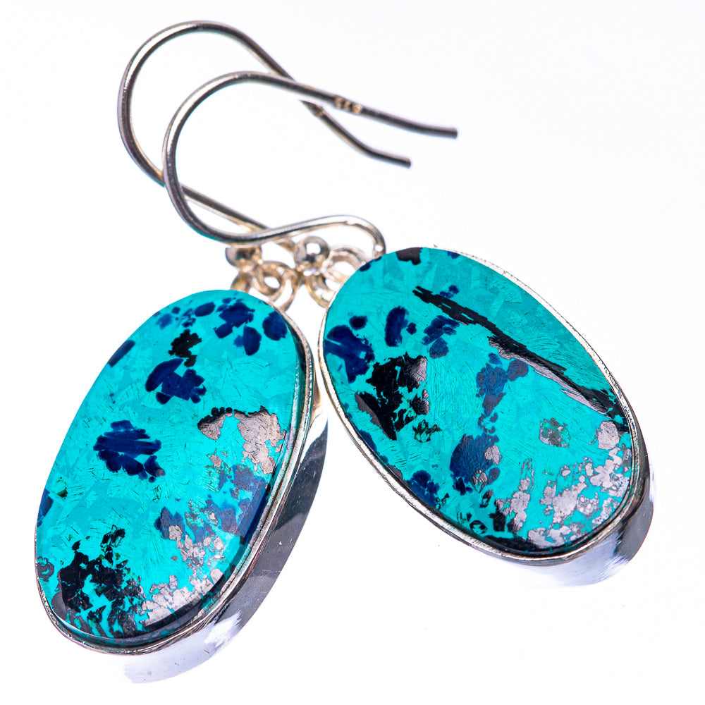 Shattuckite 925 Sterling Silver Earrings 1 3/8" (925 Sterling Silver) EARR432209