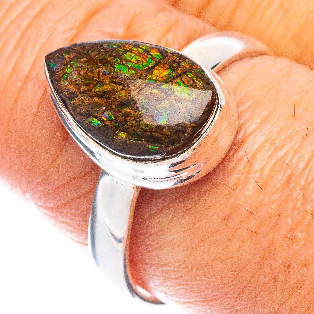 Rare Ammolite Ring Size 8.75 (925 Sterling Silver) R7115