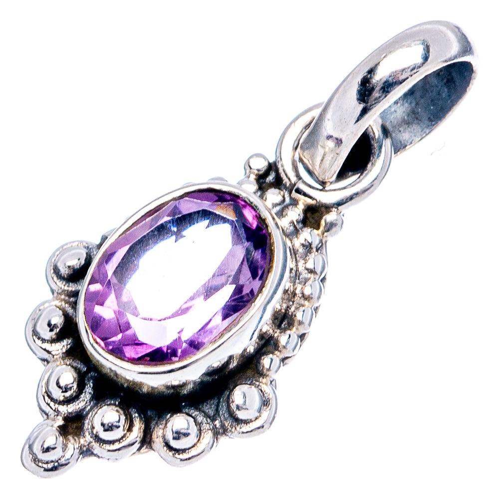 Amethyst Dainty Pendant 1" (.925 Sterling Silver)