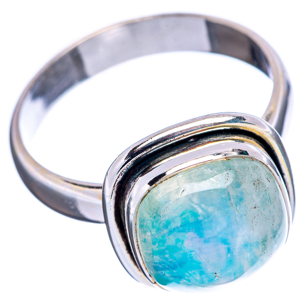Green Moonstone Ring Size 6.75 (.925 Sterling Silver)