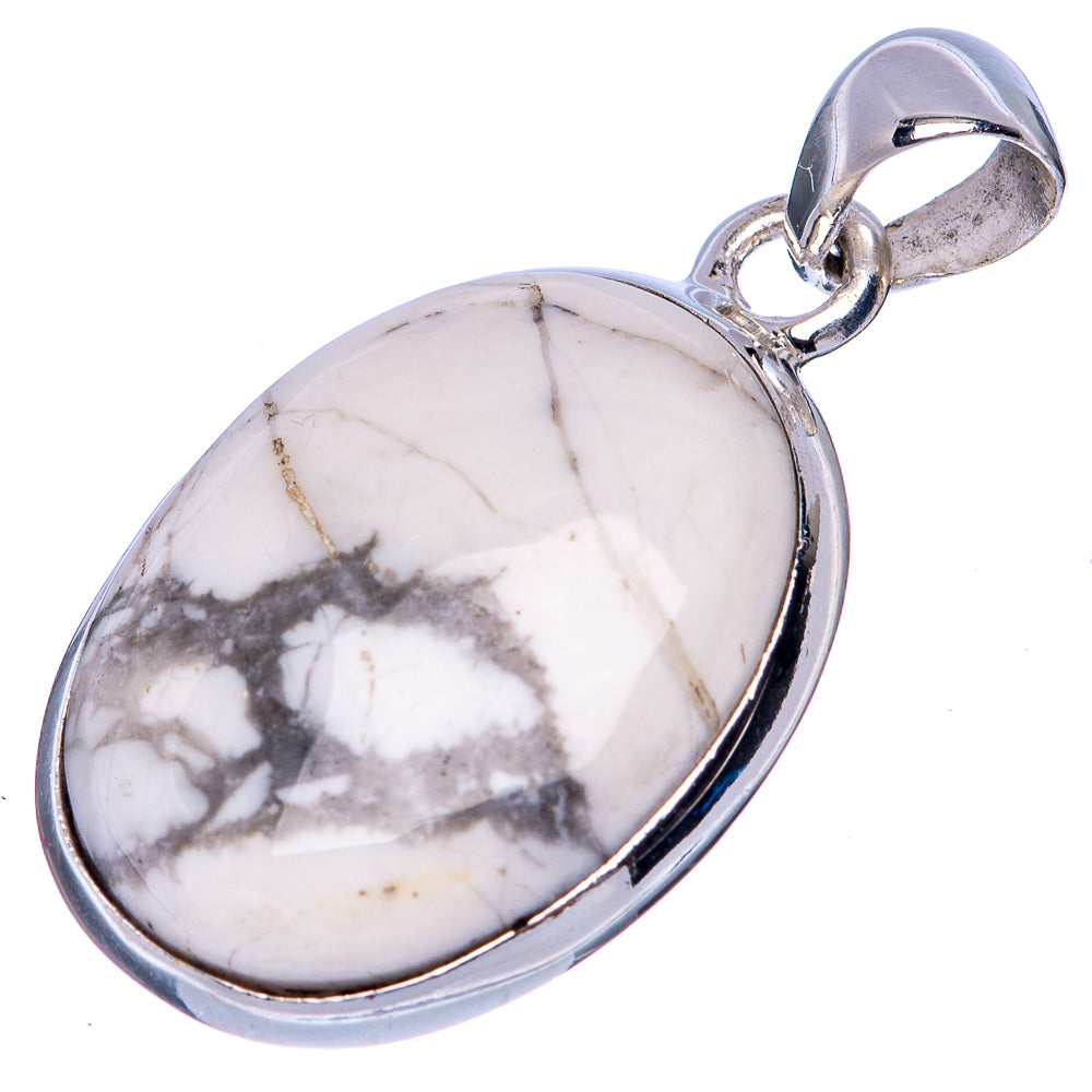 Howlite Pendant 1 3/8" (925 Sterling Silver) P41416