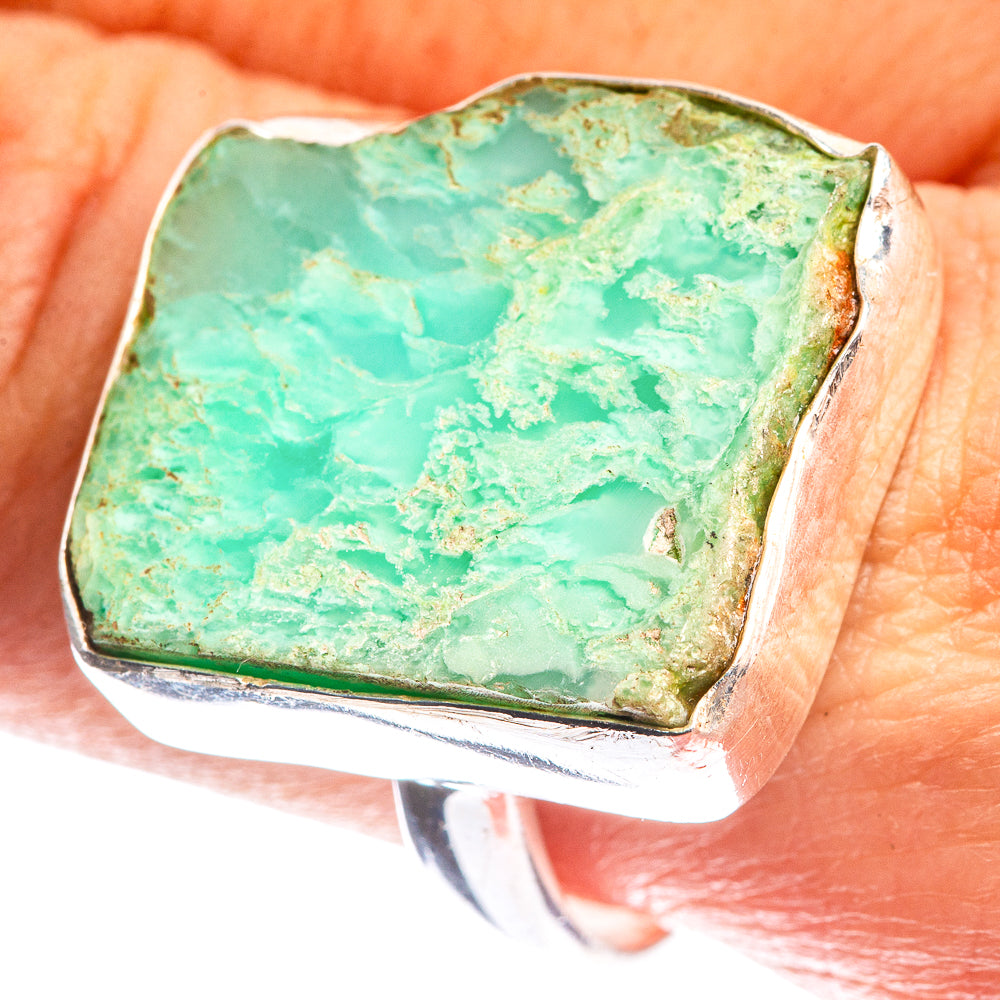 Large Variscite 925 Sterling Silver Ring Size 10