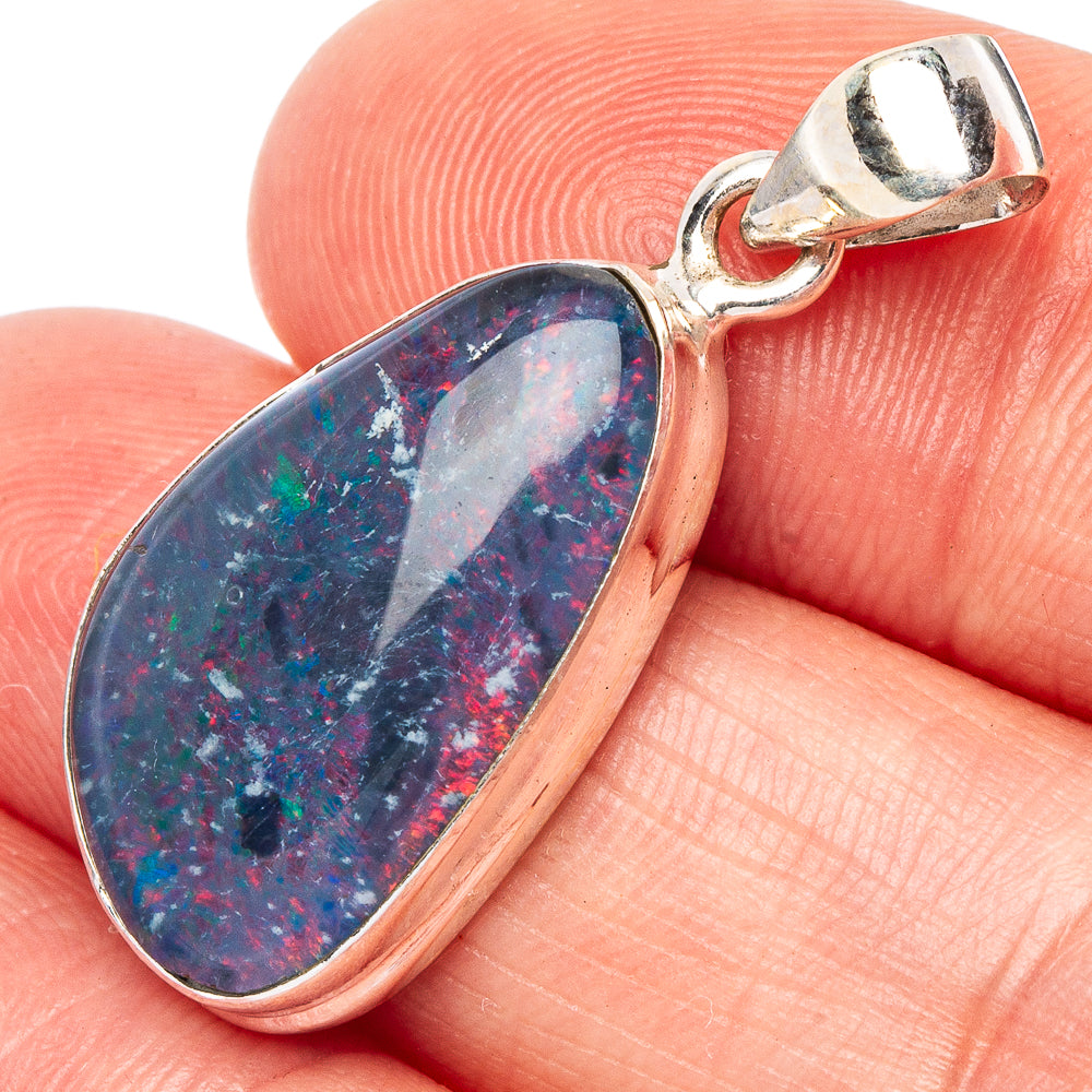 Rare Triple Opal Pendant 1 3/8" (925 Sterling Silver) P44819
