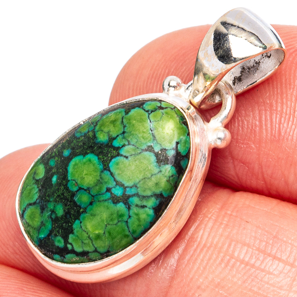 Rare Arizona Spiderweb Turquoise Pendants 1 1/8" (925 Sterling Silver) P43245