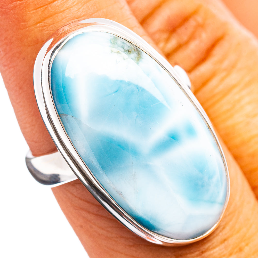 Premium Larimar Ring Size 7 (.925 Sterling Silver)