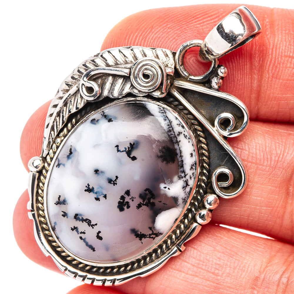Premium Dendrite Opal Pendant 1 3/4" (.925 Sterling Silver)
