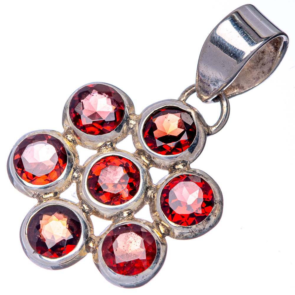 Garnet Dainty Pendant 1 1/4" (925 Sterling Silver) P39930