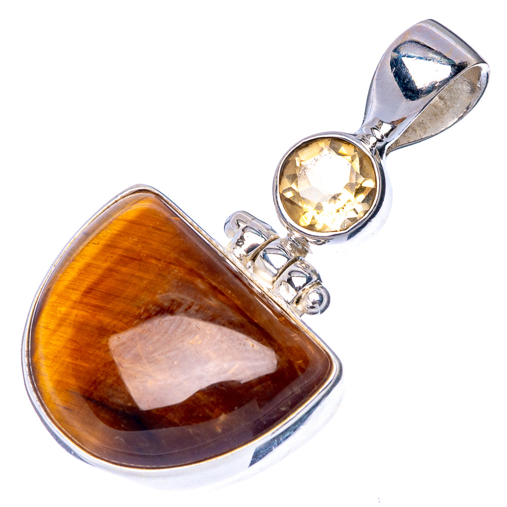 Tiger Eye, Citrine Pendant 1 3/8" (925 Sterling Silver) P41079