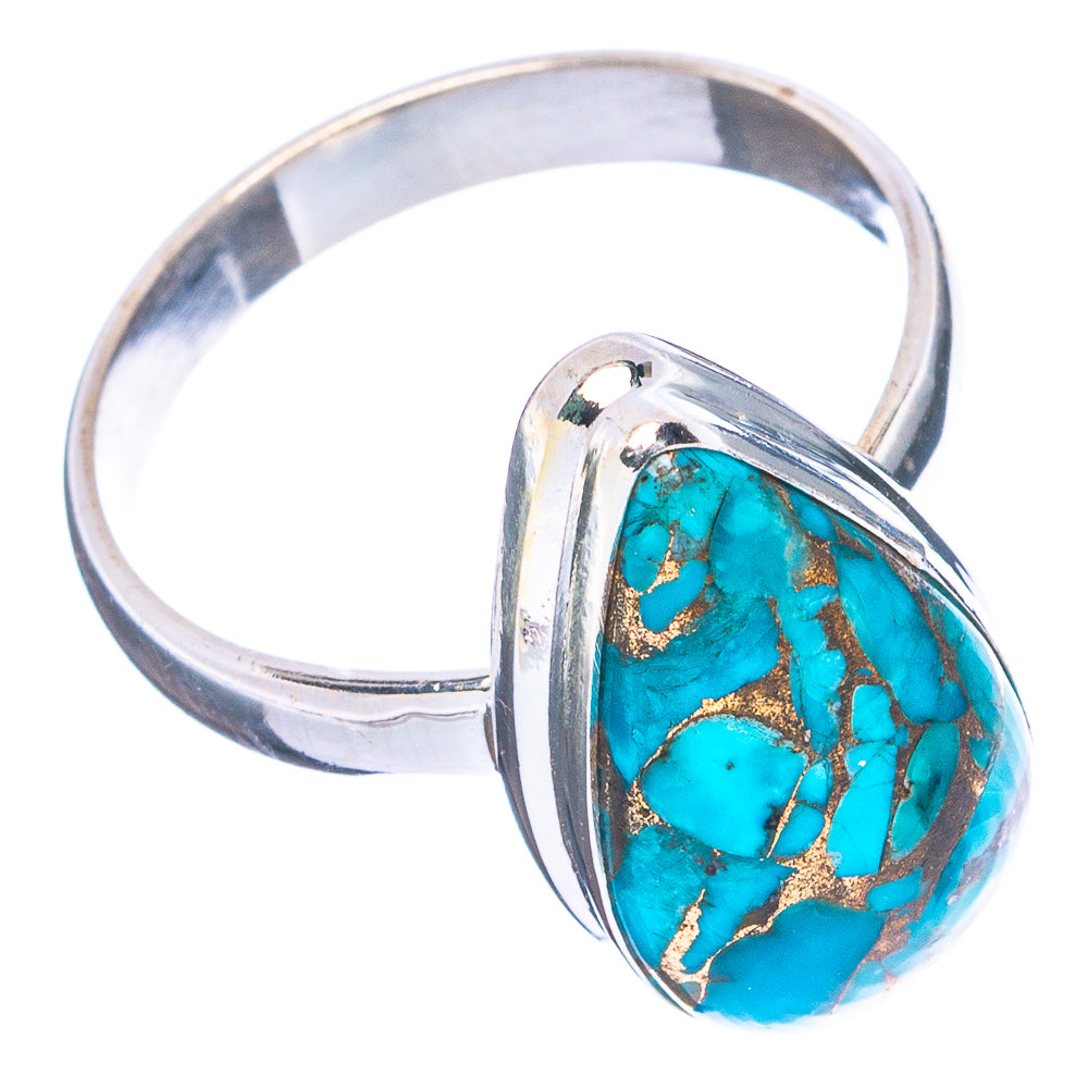 Blue Copper Turquoise Ring Size 9.75 (.925 Sterling Silver)