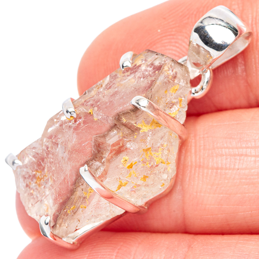 Rare Elestial Quartz Pendant 1 3/8" (925 Sterling Silver) P41499