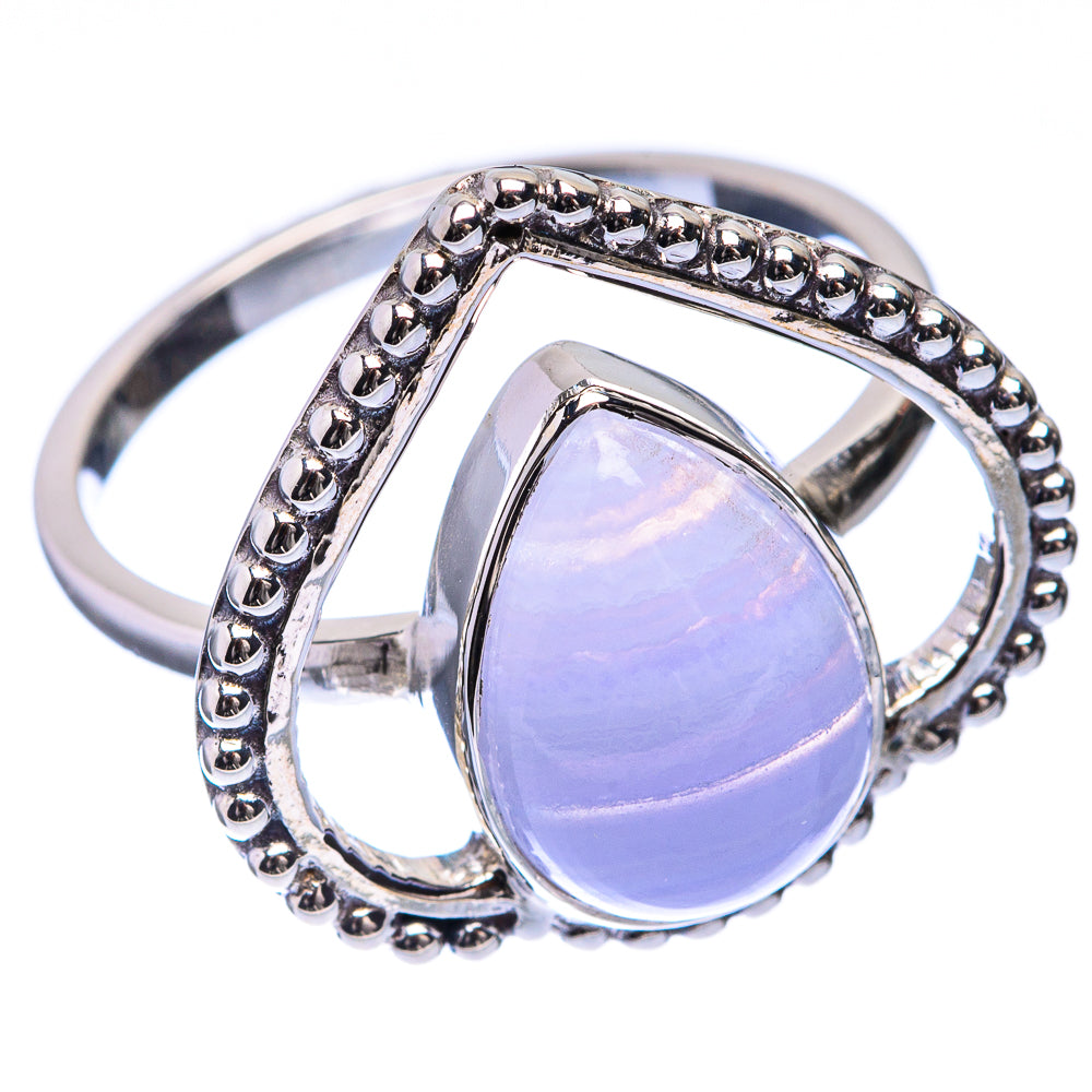 Premium Blue Lace Agate Ring Size 8.25 (925 Sterling Silver) R141845